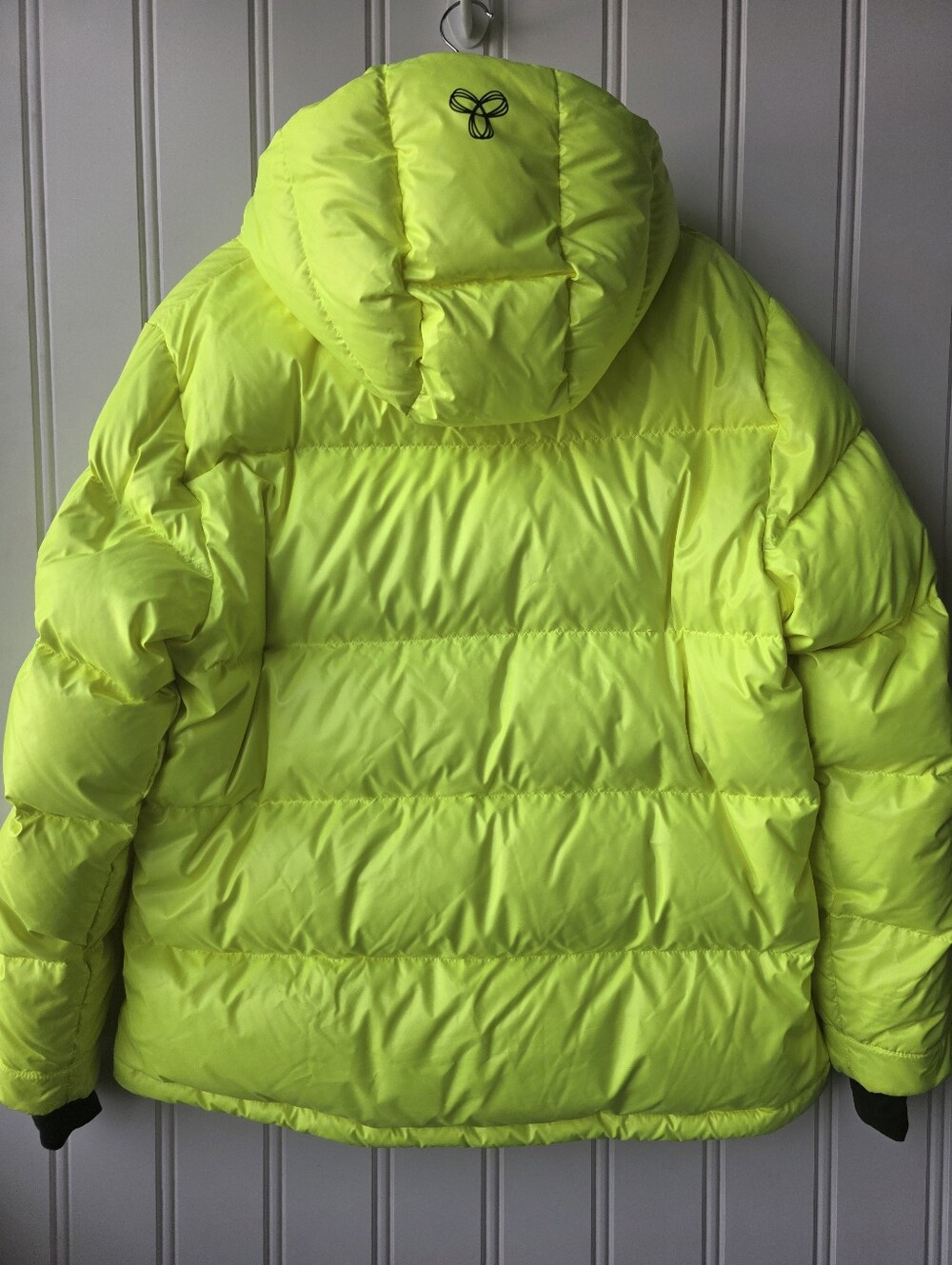 TNA Super Puff Neon Fluorescent Yellow Puffer Winter Jacket Womens XL - Picture 6 of 14